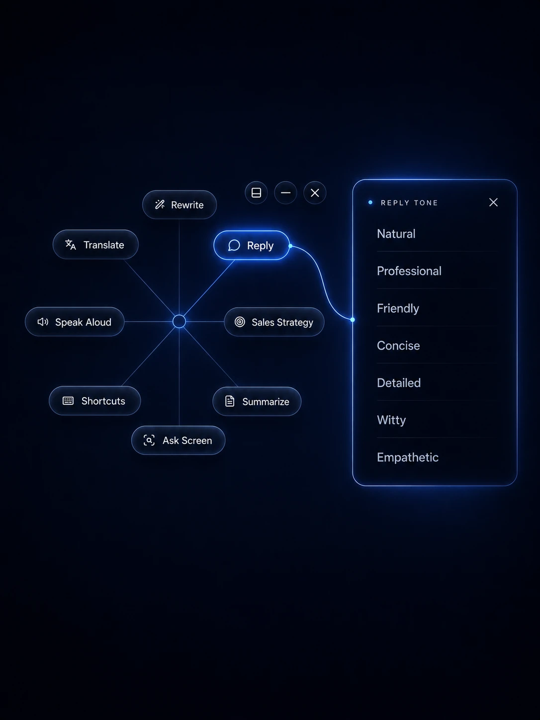Replies in your voice — Levera product interface